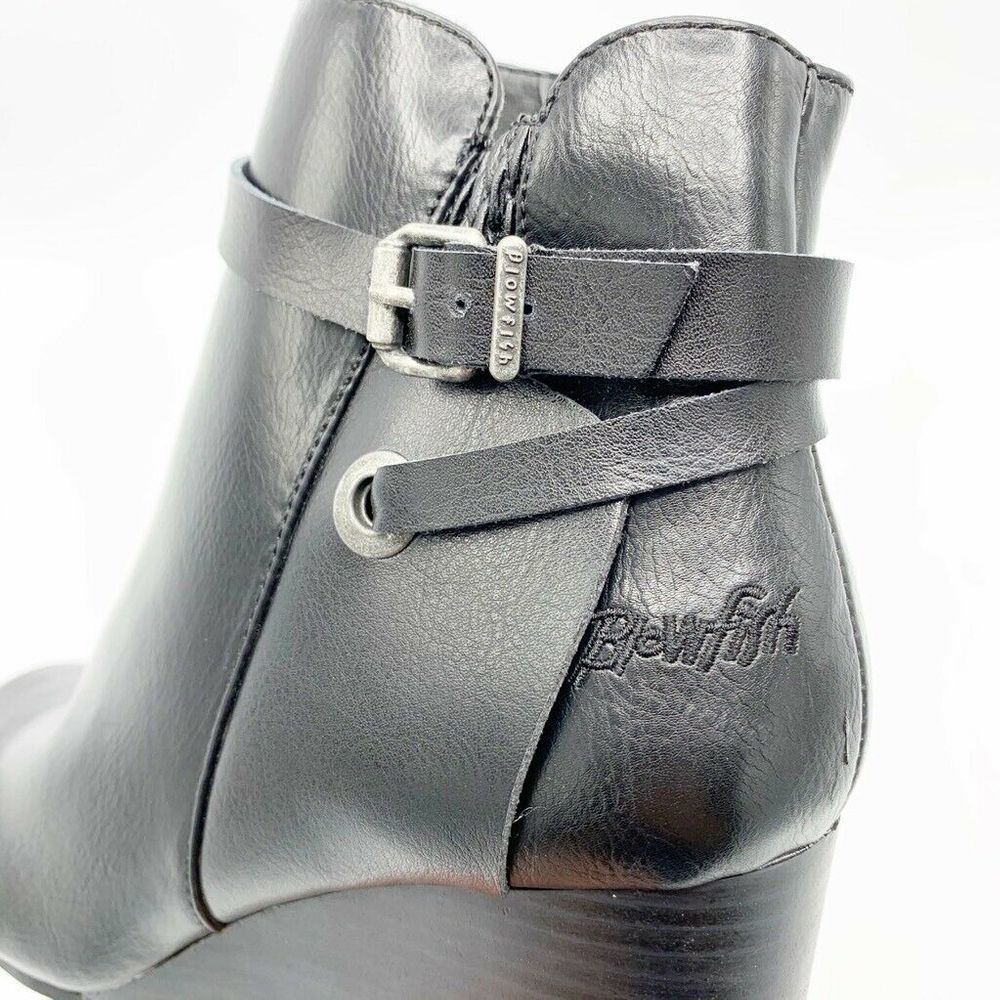 Blowfish Ankle Booties Wedge Heels Zipper Buckle - Picture 7 of 8